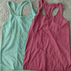 Two Lululemon Swiftly Tech Tanks